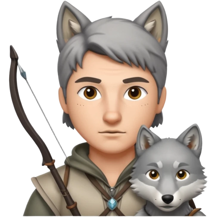 un archer avec un loup emoji