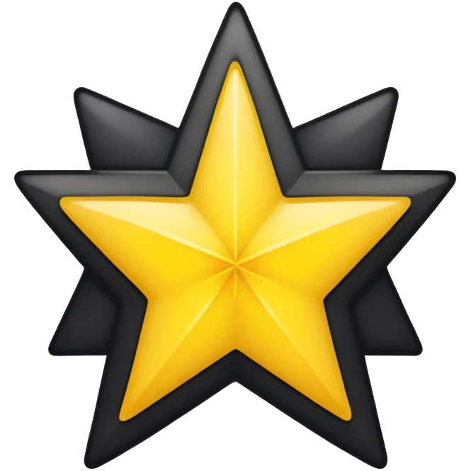 Half black half yellow star split in half down the middle emoji