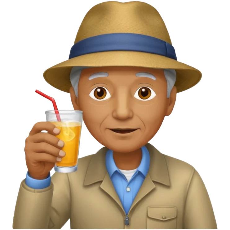 older men drink holder with hat emoji