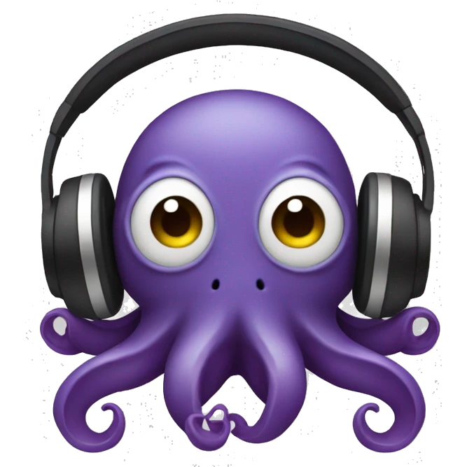 Octopus with headphones on emoji