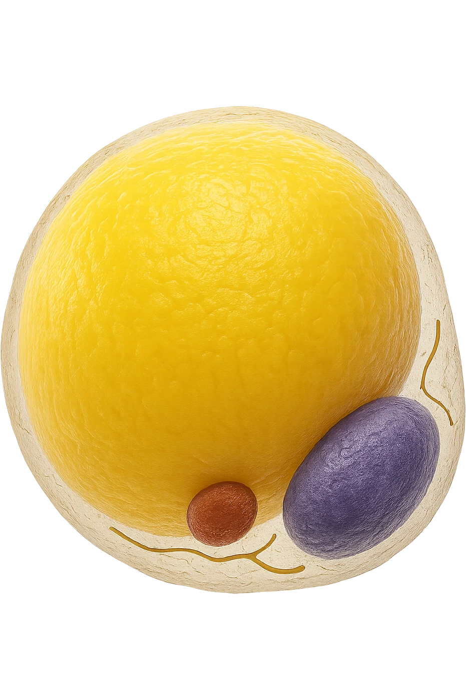 adipocita giallo (cellula di grasso anatomica realistica in 3d) emoji