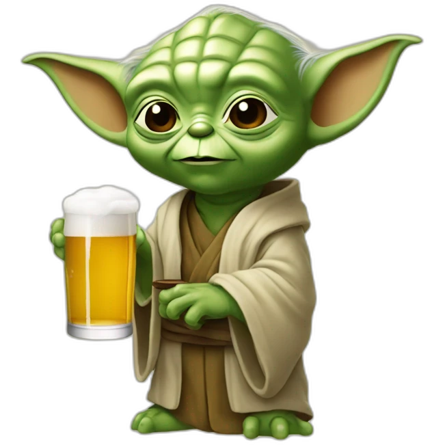 Yoda qui boua une bière emoji