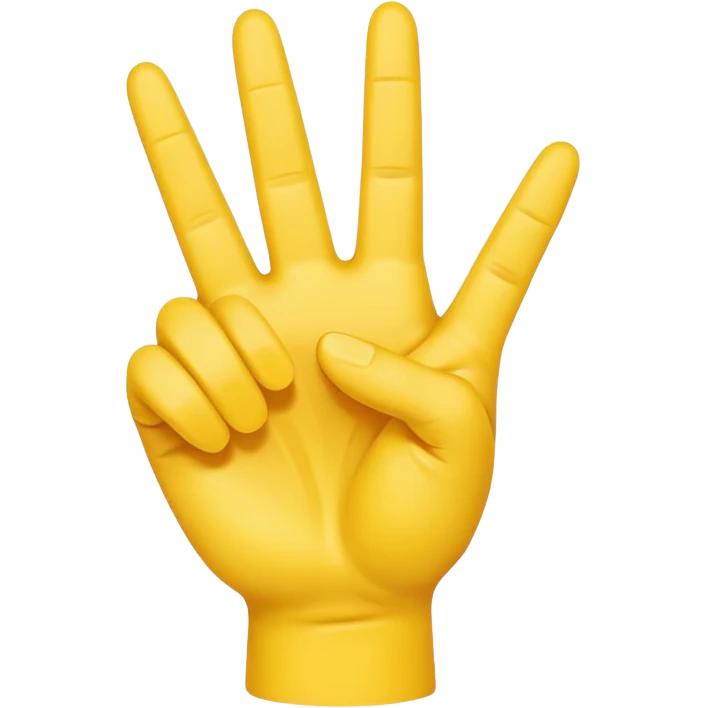 Right yellow hand
Peace sign but with thumb extended out  emoji
