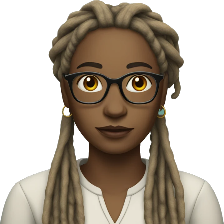 Teacher with dreads on her head and with tarot card in right hand emoji