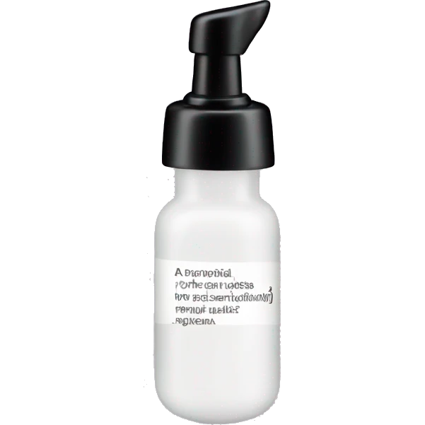 tiny facial exfoliant bottle with label emoji