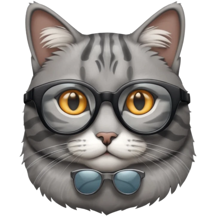 Grey Cat wearing black cooling glass 😎😺 emoji