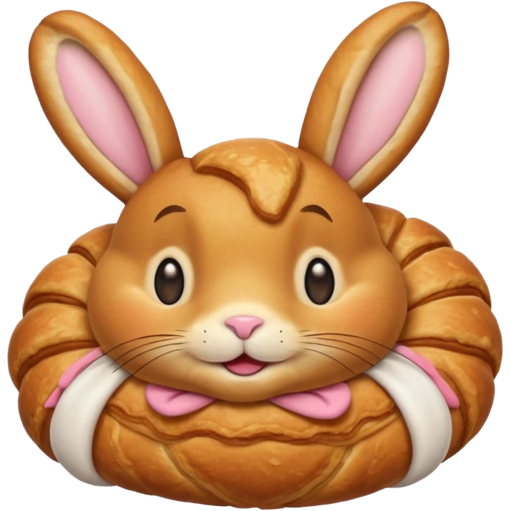 croissant with bunny face emoji