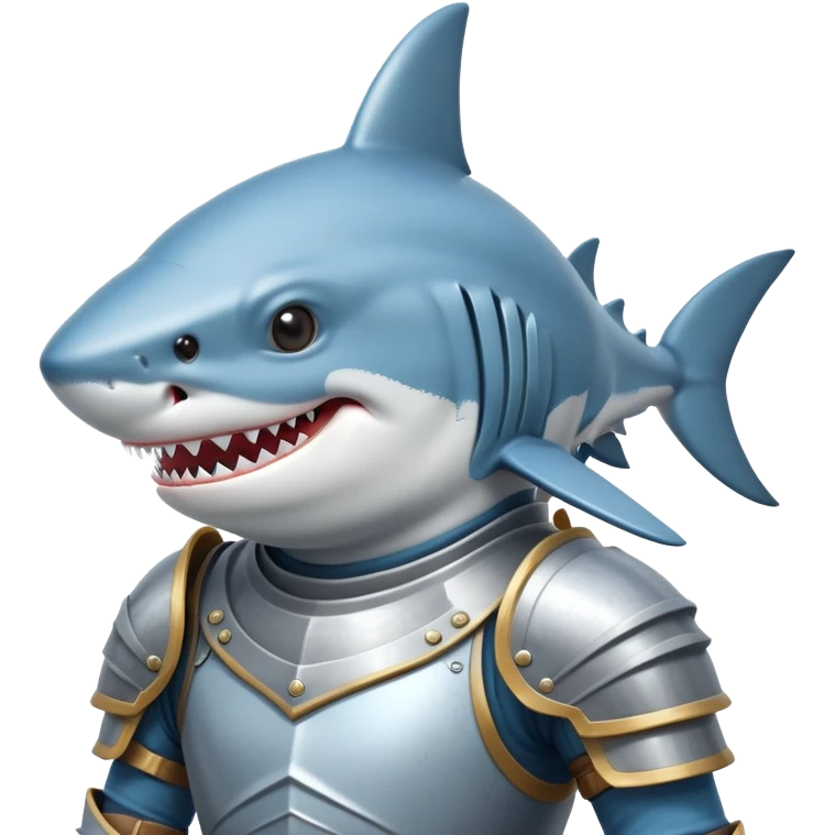 anthropomorphic shark wearing knight armor emoji