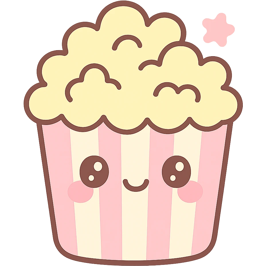 palomitas de maíz, kawaii style emoji