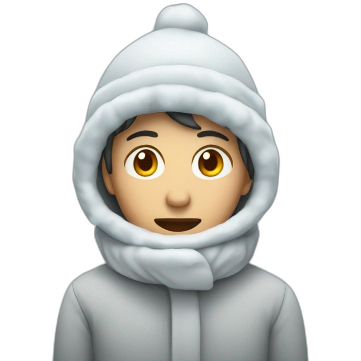 person who is cold with snow  emoji