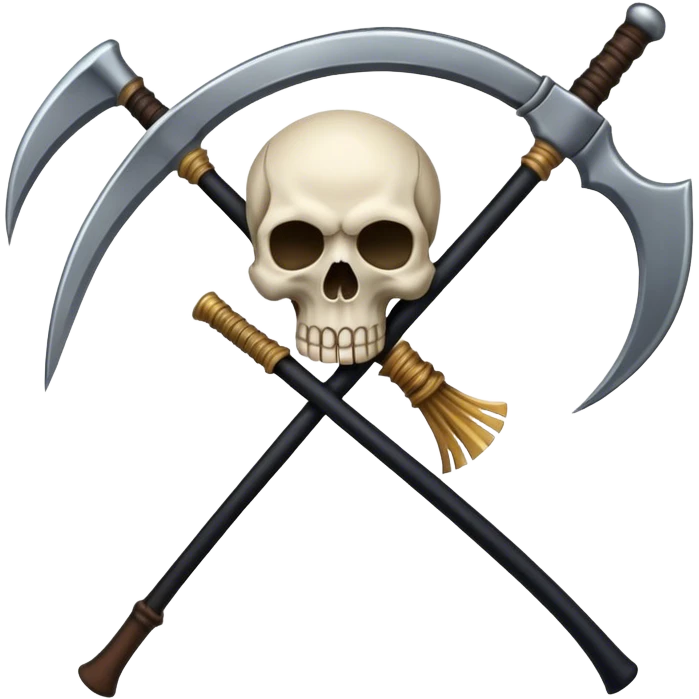 emblem of death with skull and scythe emoji
