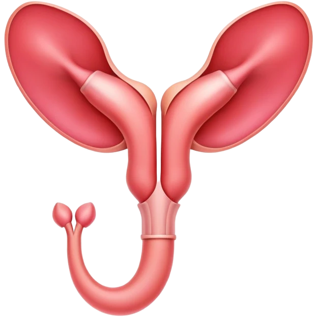 A symbolic female reproductive system with ovaries and uterus, abstract medical illustration emoji