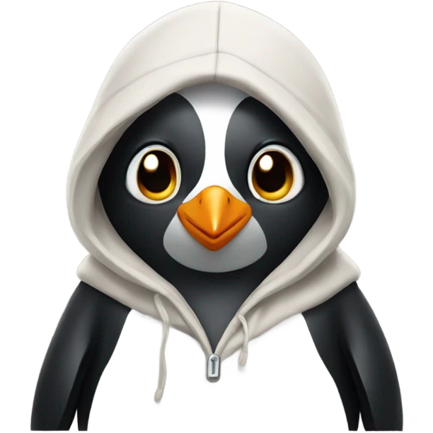 penguin wearing a hoodie emoji