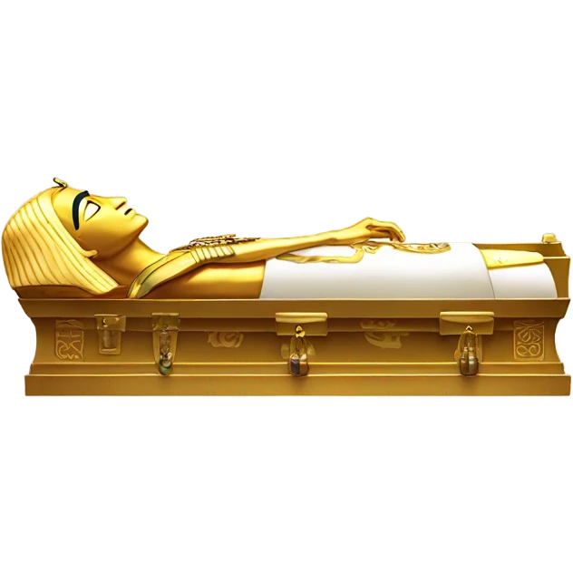 gold Pharaoh  in coffin, full body  emoji
