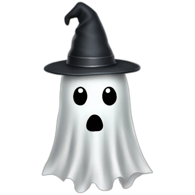 Ghost costume with pointy hat emoji
