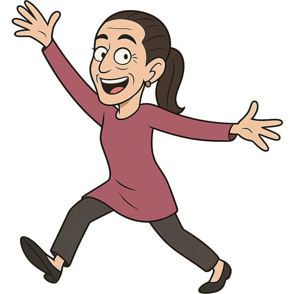 Claudia Sheinbaum full body playful pose cartoon style emoji
