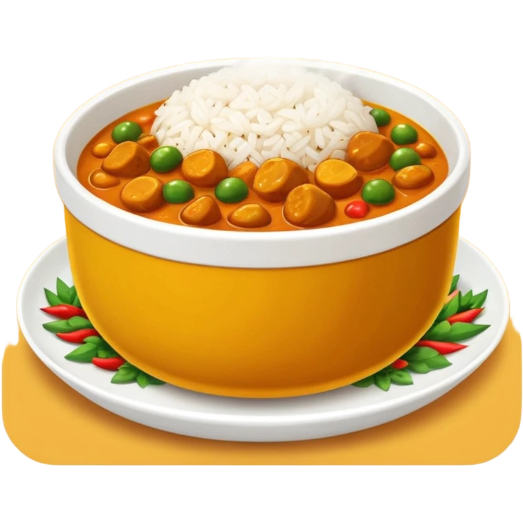 Hot vegan curry rice dish emoji