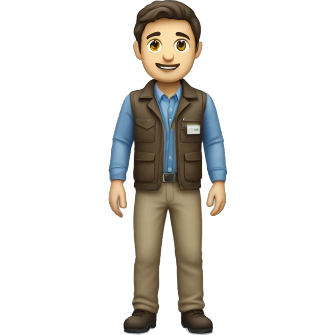 Brunette male geophysicist standing emoji