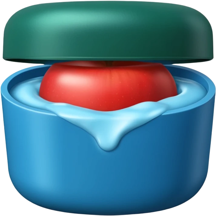 make an apple style emoji of Vicks Vaporub - it should have a dark green lid and a blue tub emoji