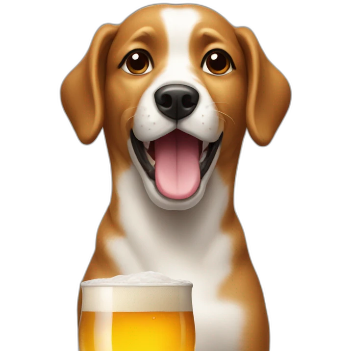 Dog drink beer emoji
