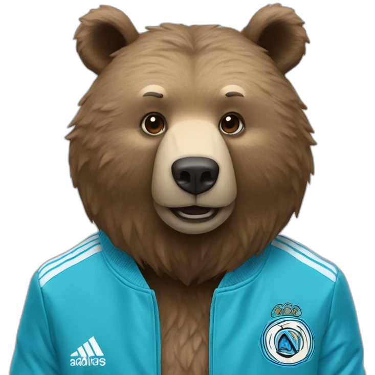 Bear with Olympique de Marseille jacket  emoji