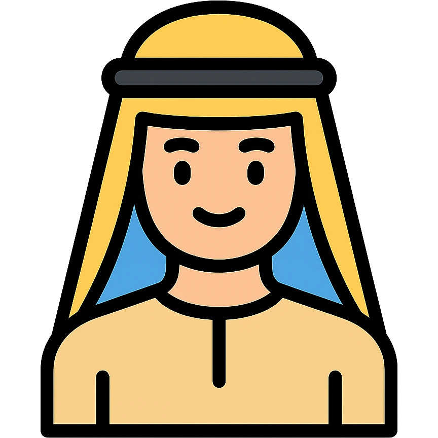 arab man icon with color outline and black outlines emoji