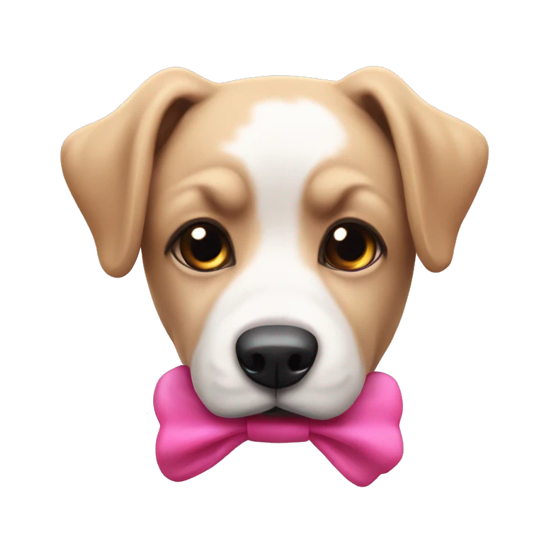 Perro con lazo rosa emoji