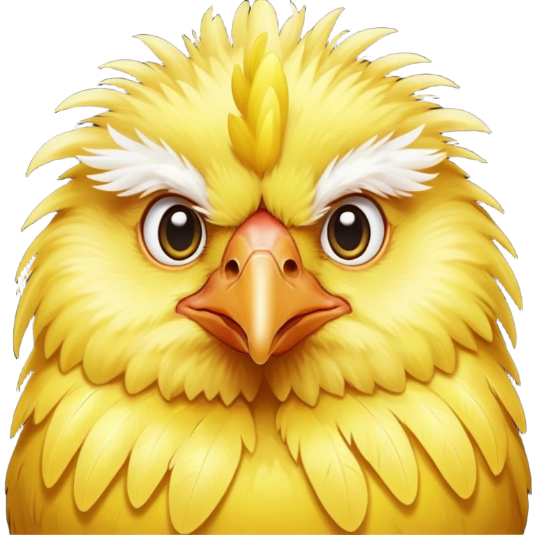 crossed eyed Fluffy Yellow chicken emoji