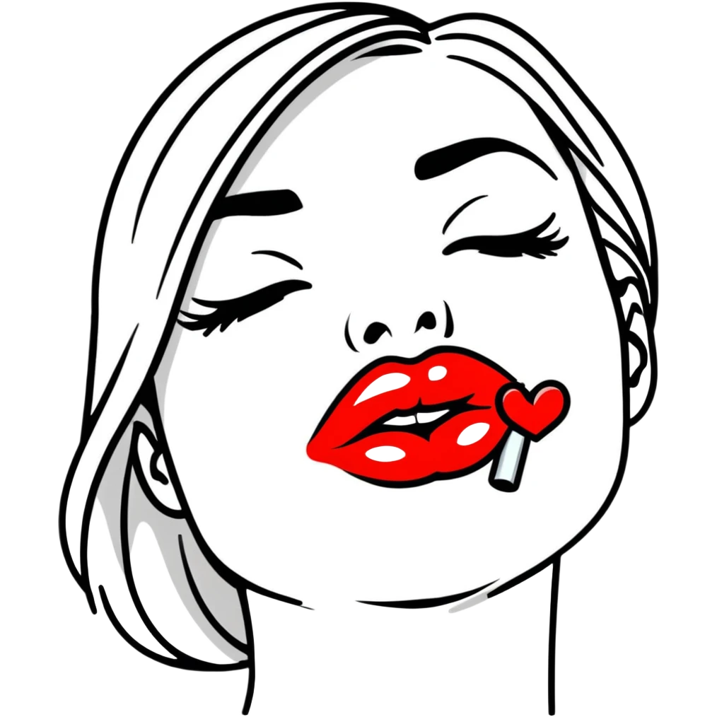 glamorous lips blowing a kiss emoji