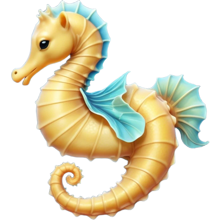 Meme-Worthy Cute Sleeping Sea Horse Portrait Emoji, Head resting peacefully with a contented smile, showcasing a slender, elegantly curved body with a softly coiled tail and eyes gently closed in serene slumber, Simplified yet adorably endearing features, highly detailed, glowing with a soft, drowsy aquatic light, high shine, relaxed and utterly lovable, stylized with an air of playful laziness, soft glowing outline, capturing the essence of a sleeping sea horse that feels destined to become the next viral icon of adorable rest! emoji