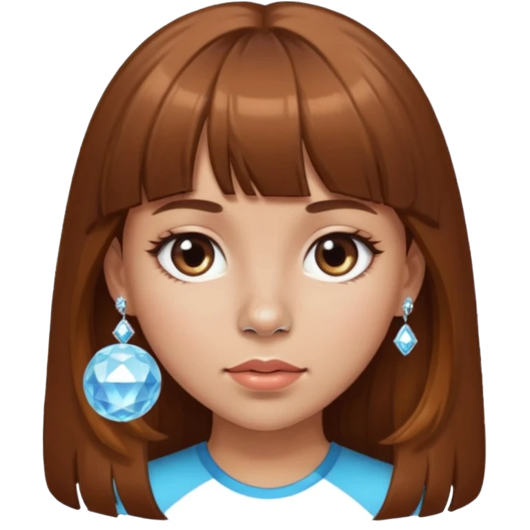 i want an emoji of a girl, with brown bangs and long hair and a diamond ball piercing on the nose emoji