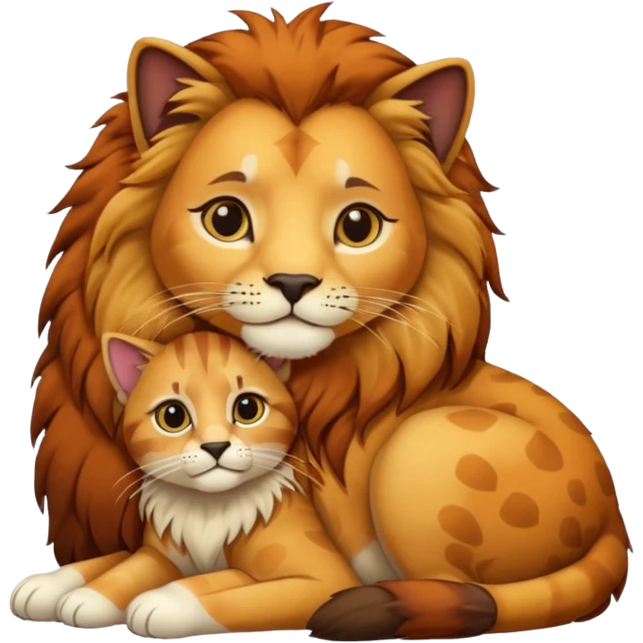 Gata mimando a leon emoji