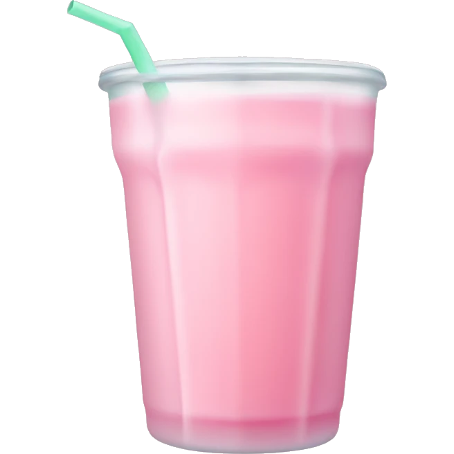 pastel pink drink with one straw emoji