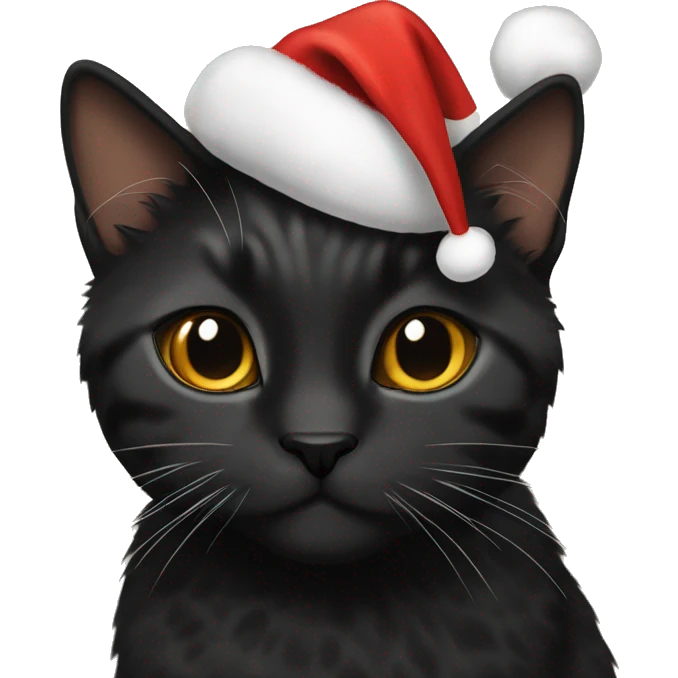 black tortoise shell colored cat Christmas  emoji