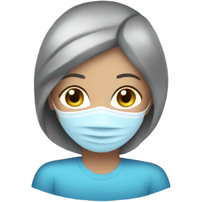 Lady with face mask spa beauty full face relaxing blue eyes emoji