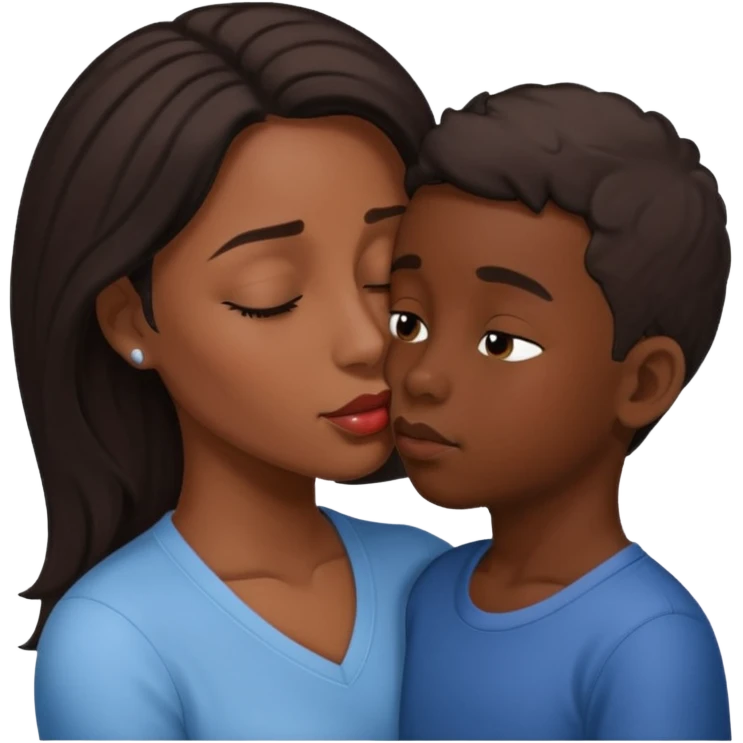 Mulher beijando testa do filho  morenos emoji