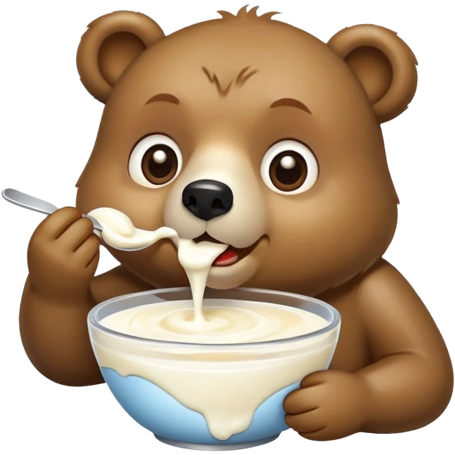 Bear eat yogourt  emoji