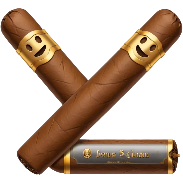 Emoji-style cigar icon, dark brown wrapper, subtle smoke, minimalistic, clean silhouette, metal details, no gold details emoji