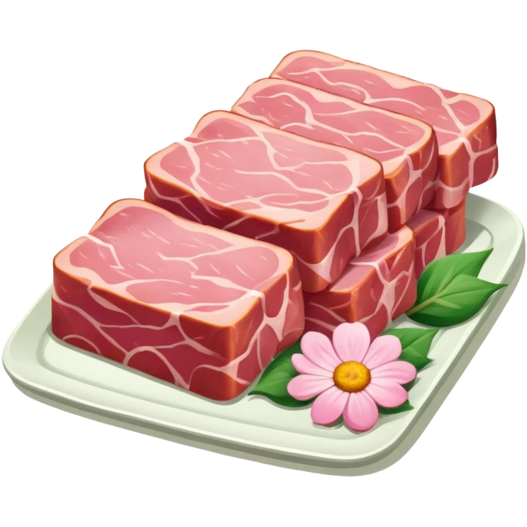 van gogh style pink SPAM  meat flowers landscape emoji