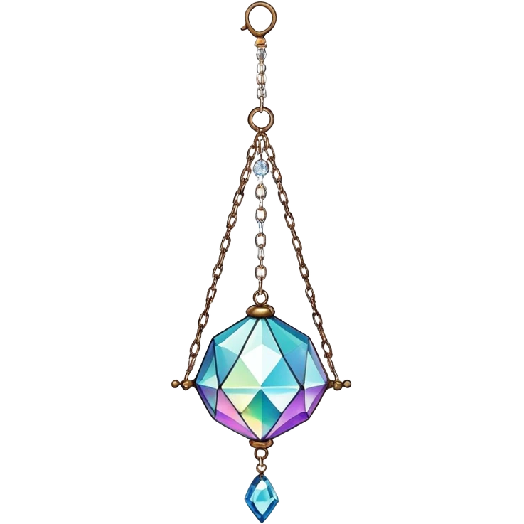 Hanging chained suncatcher with crystal gemstones  emoji
