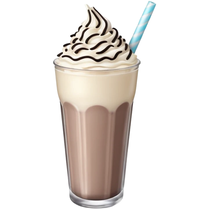Oreo milkshake emoji, soft shading, rounded shape, pastel style emoji