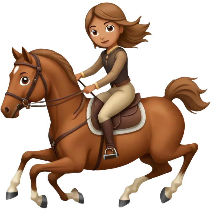 Girl vaulting on a horse emoji