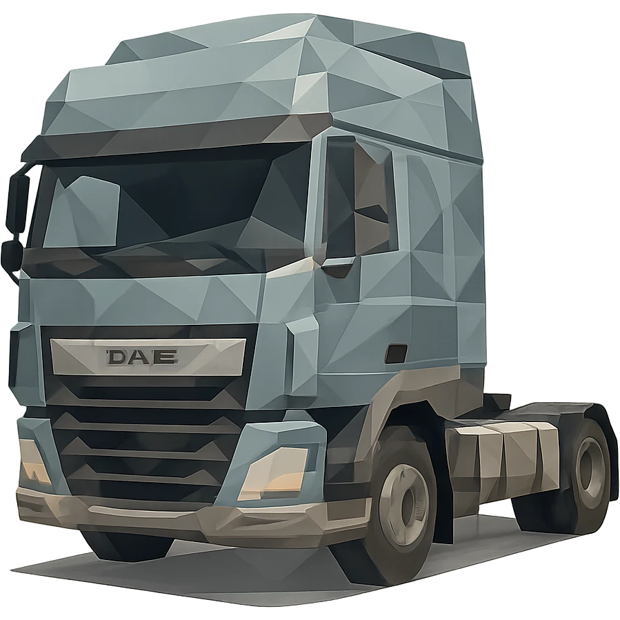 polygonal low-poly style DAF truck emoji