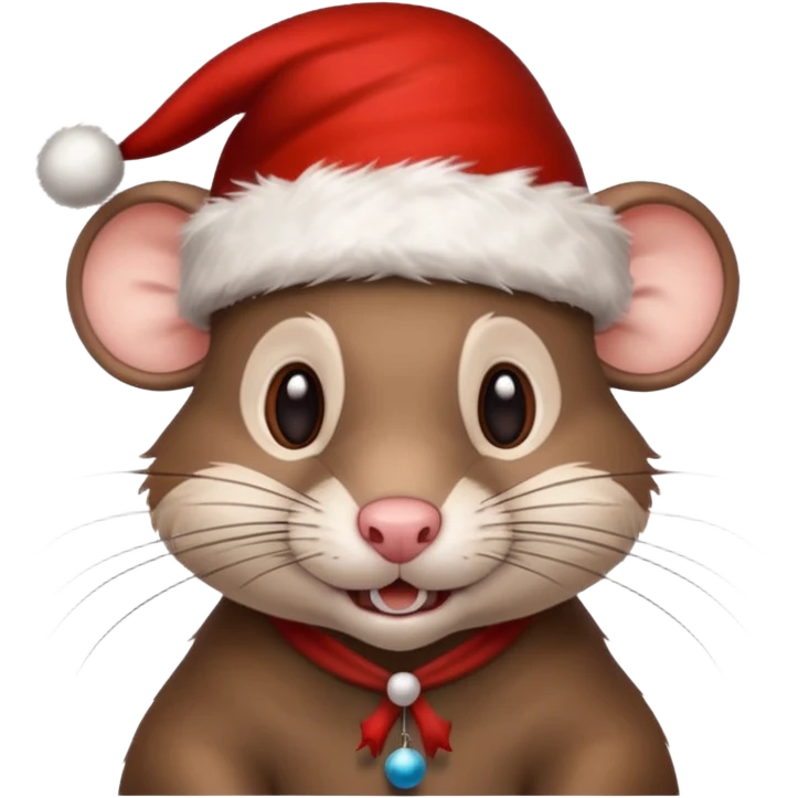 Crazy rat with Christmas hats emoji