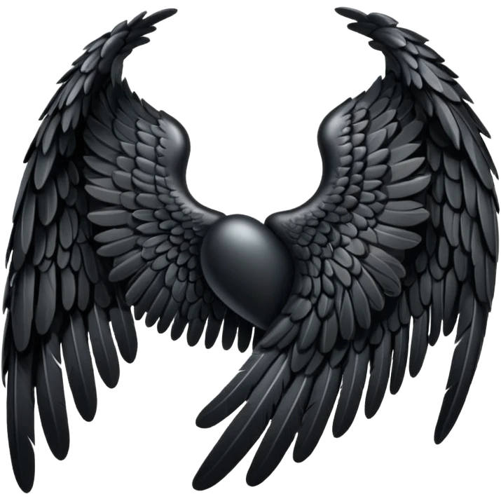 Left black angel wing emoji