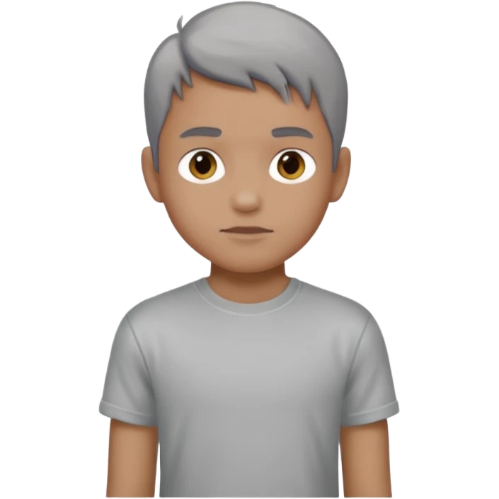 gray metal painted boy emoji