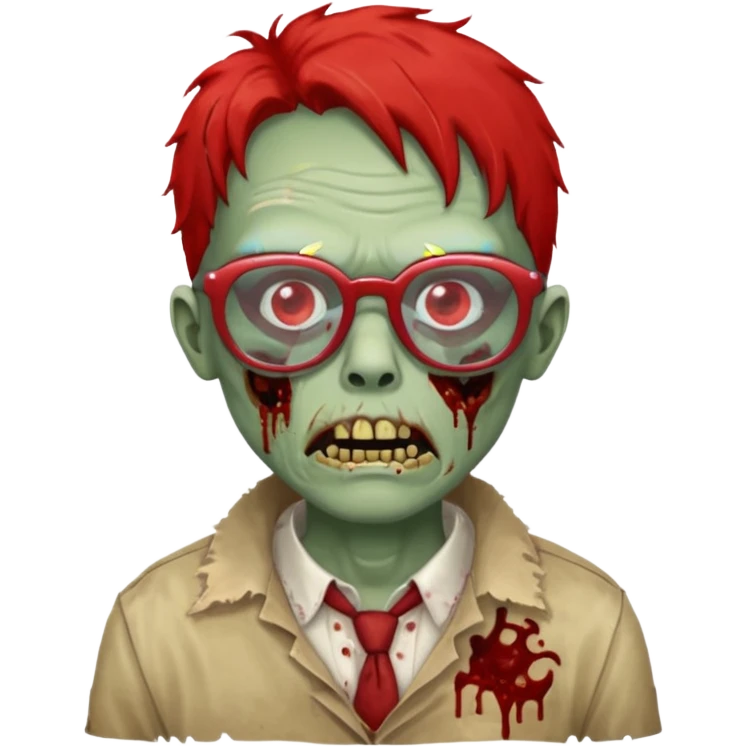 zombie with big red glasses emoji