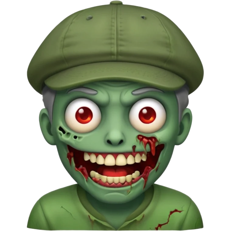 Create a zombie emoji with a cap emoji