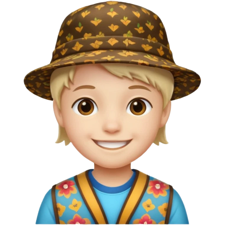 print hat with kid emoji