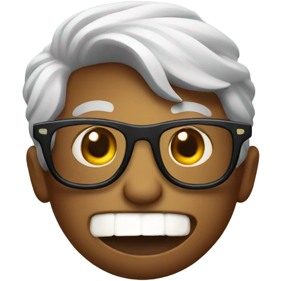 Emoji with glasses and tongue sticking out emoji